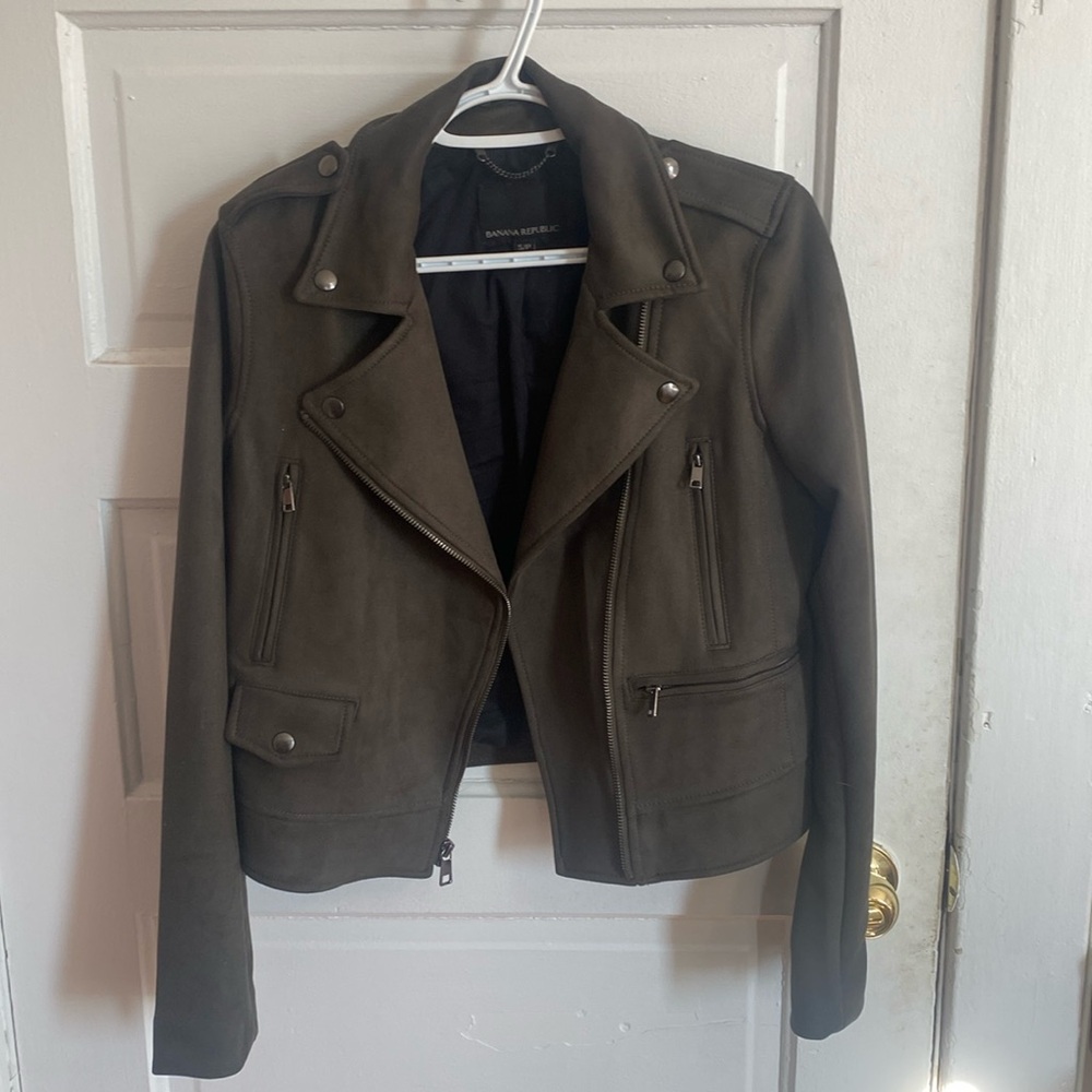Banana Republic Vegan Suede Moto Jacket